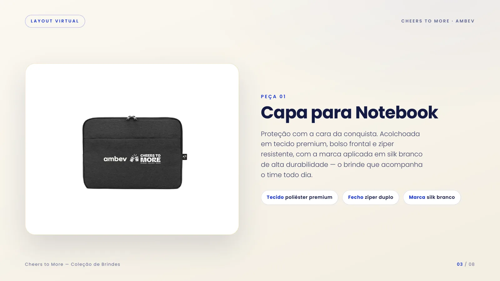 Capa para notebook com a marca Cheers to More